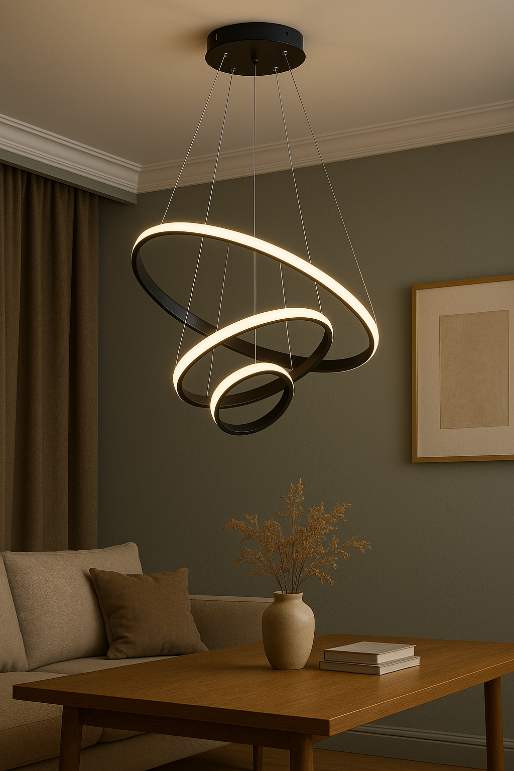 Vilda Sarkıt Avize SL-006-03 BK Ø:200+400+600