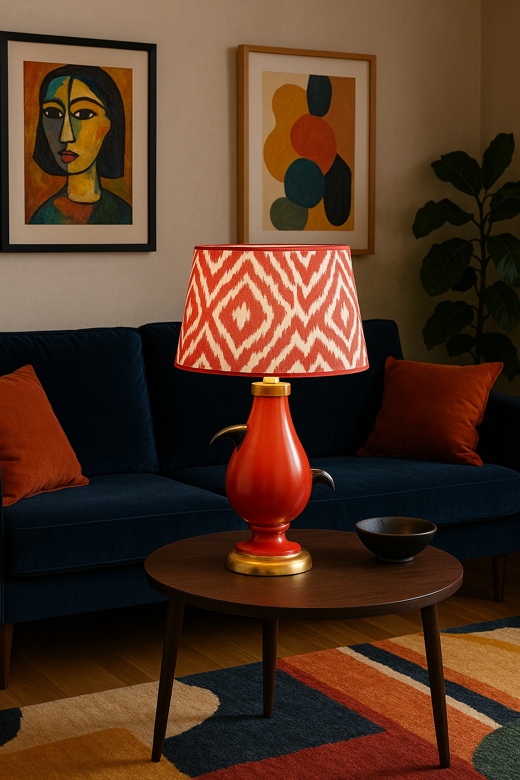 Abajur M-335 Kırmızı 35cm-H60cm